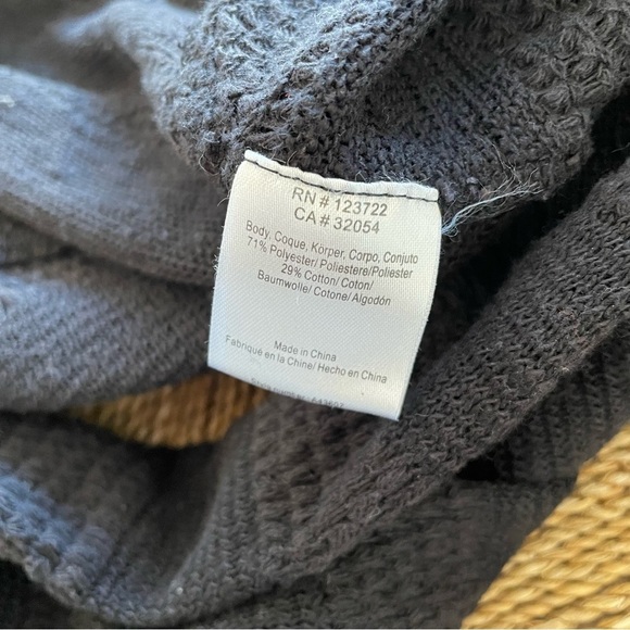 Anthropologie One September Black Fly Away Braided Collar Open Cardigan Size L - Picture 7 of 10